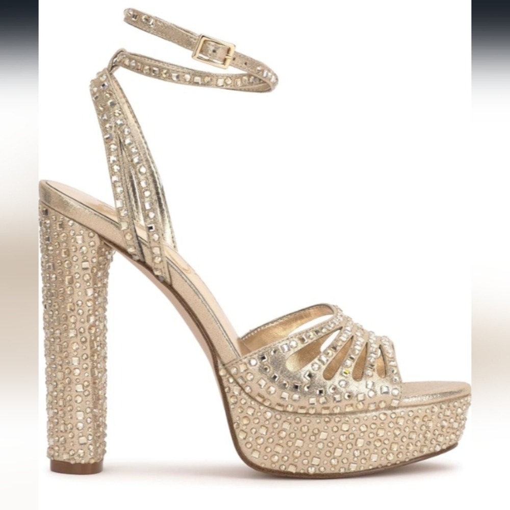 ✨🆕✨Jessica Simpson Gold Metallic Heels with Ankle Straps